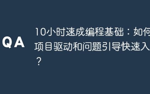 10小时速成编程基础：如何用项目驱动和问题引导快速入门？