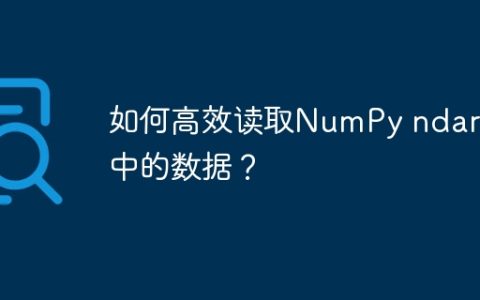 如何高效读取NumPy ndarray中的数据？