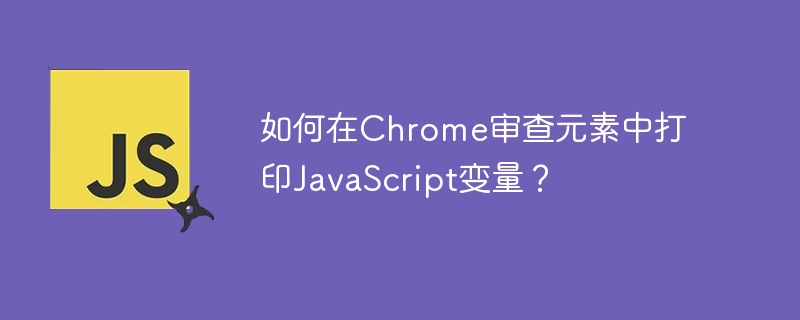 如何在chrome审查元素中打印javascript变量?