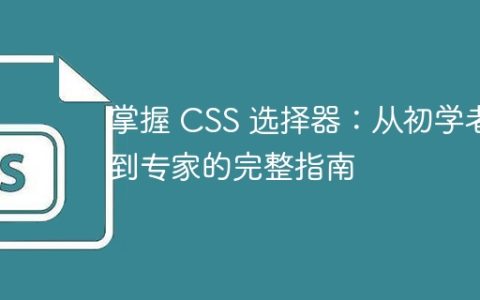 掌握 CSS 选择器：从初学者到专家的完整指南