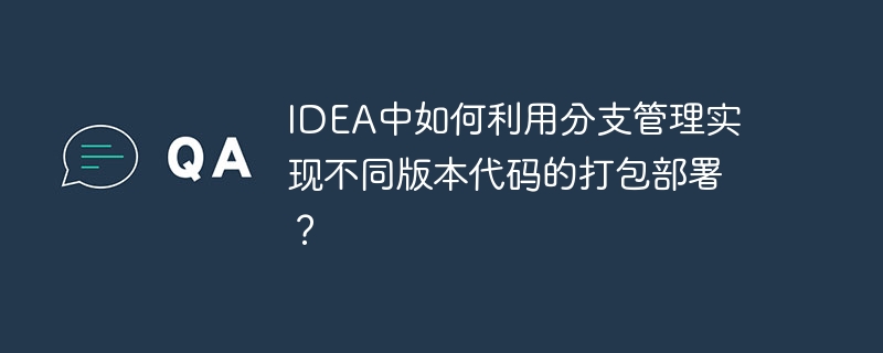 IDEA中如何利用分支管理实现不同版本代码的打包部署?