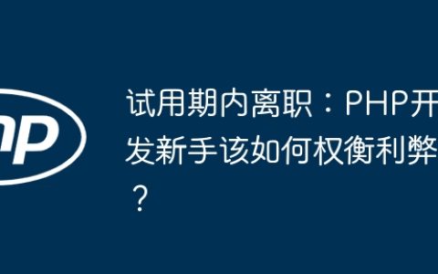 试用期内离职：PHP开发新手该如何权衡利弊？