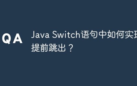 Java Switch语句中如何实现提前跳出？