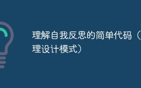 理解自我反思的简单代码（代理设计模式）
