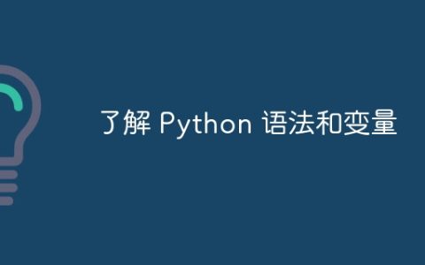 了解 Python 语法和变量