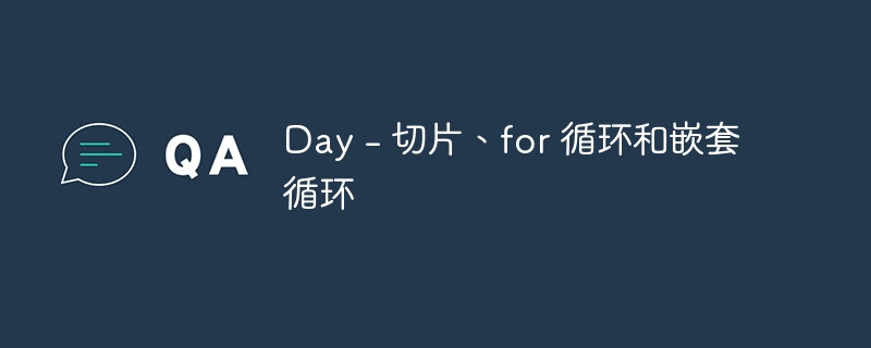 day - 切片、for 循环和嵌套循环