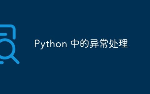 Python 中的异常处理