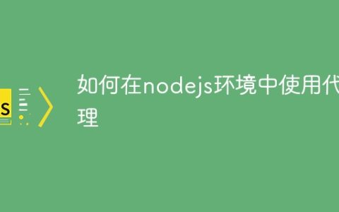如何在nodejs环境中使用代理