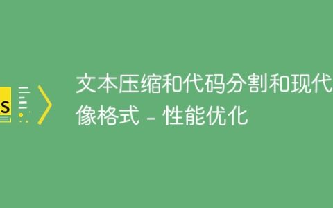 文本压缩和代码分割和现代图像格式 - 性能优化