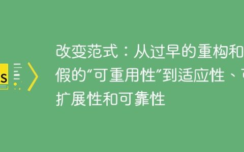 改变范式：从过早的重构和虚假的“可重用性”到适应性、可扩展性和可靠性