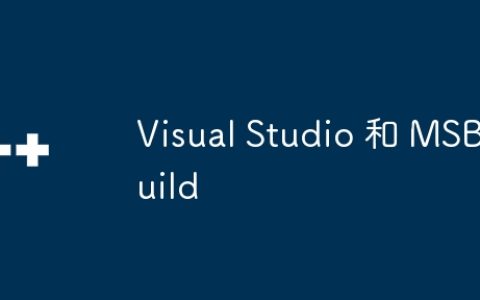 Visual Studio 和 MSBuild