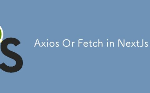 Axios Or Fetch in NextJs
