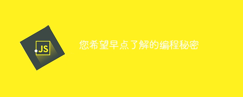 您希望早点了解的编程秘密