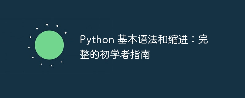 python 基本语法和缩进:完整的初学者指南