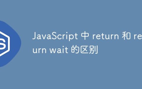 JavaScript 中 return 和 return wait 的区别