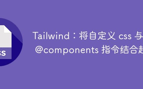 Tailwind：将自定义 css 与 @components 指令结合起来