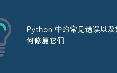 Python 中的常见错误以及如何修复它们
