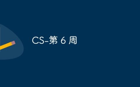 CS-第 6 周