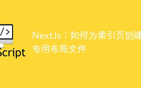 NextJs：如何为索引页创建专用布局文件
