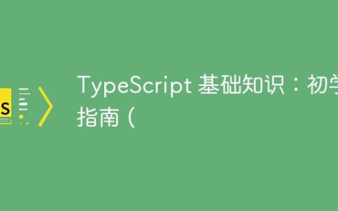 TypeScript 基础知识：初学者指南 (✅