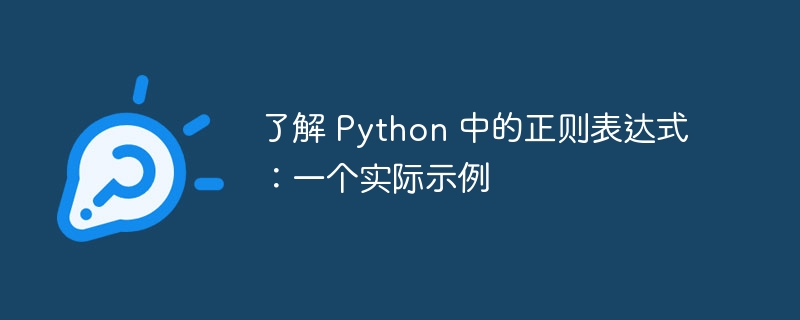 了解 python 中的正则表达式:一个实际示例