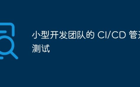 小型开发团队的 CI/CD 管道测试