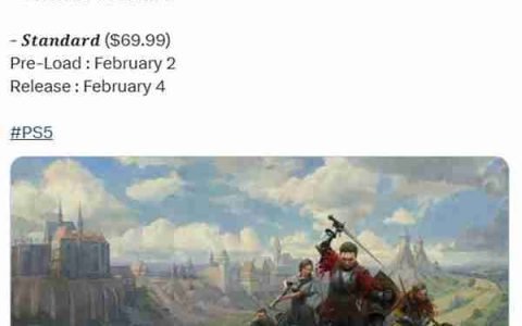 《天国：拯救2》PS5版将于2月2日开启预载 容量约84G