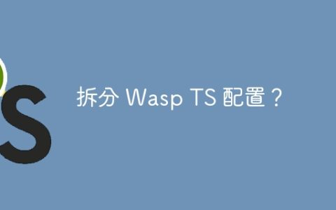 拆分 Wasp TS 配置？