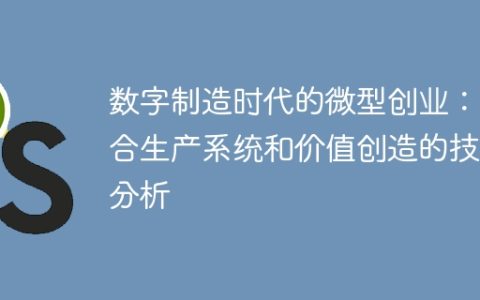 数字制造时代的微型创业：混合生产系统和价值创造的技术分析