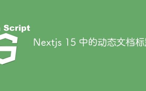 Nextjs 15 中的动态文档标题
