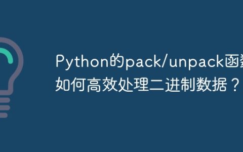 Python的pack/unpack函数：如何高效处理二进制数据？