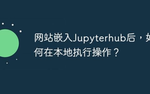 网站嵌入Jupyterhub后，如何在本地执行操作？