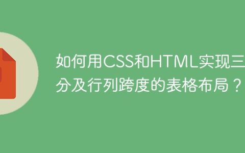 如何用CSS和HTML实现三列平分及行列跨度的表格布局？