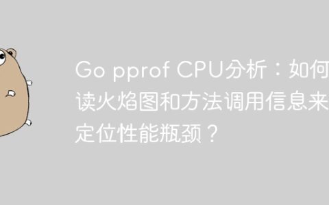Go pprof CPU分析：如何解读火焰图和方法调用信息来定位性能瓶颈？
