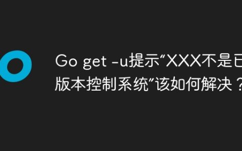Go get -u提示“XXX不是已知版本控制系统”该如何解决？