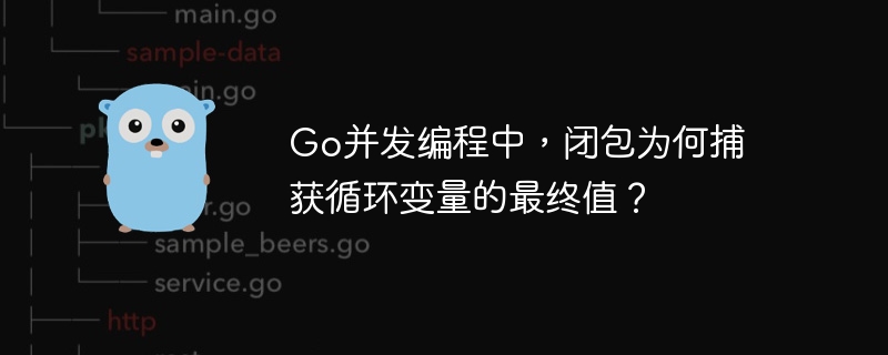 go并发编程中,闭包为何捕获循环变量的最终值?