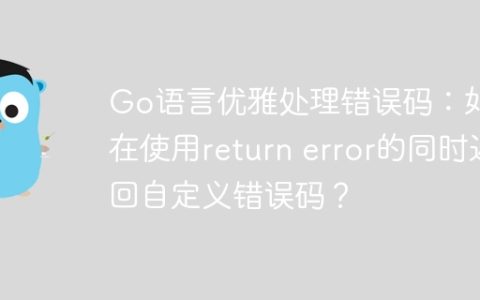 Go语言优雅处理错误码：如何在使用return error的同时返回自定义错误码？