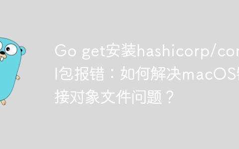 Go get安装hashicorp/consul包报错：如何解决macOS链接对象文件问题？