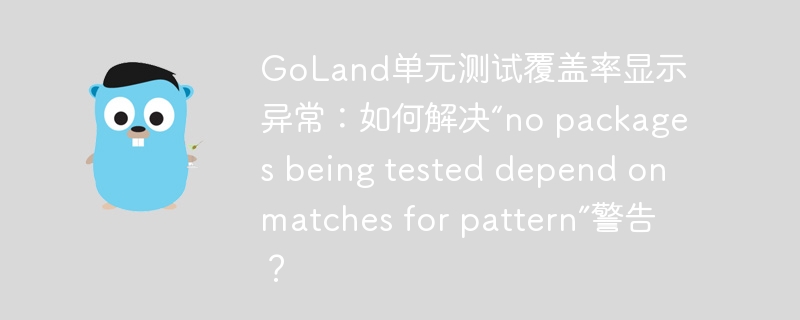 goland单元测试覆盖率显示异常:如何解决“no packages being tested depend on matches for pattern”警告?