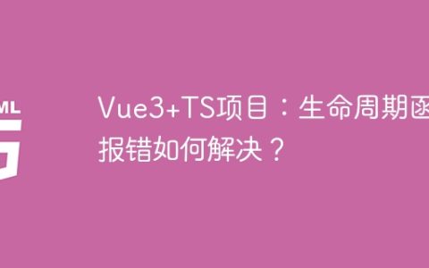 Vue3+TS项目：生命周期函数报错如何解决？