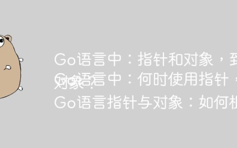 Go语言中：指针和对象，到底该用哪个？
Go语言中：何时使用指针，何时使用对象？
Go语言指针与对象：如何根据场景选择合适的用法？