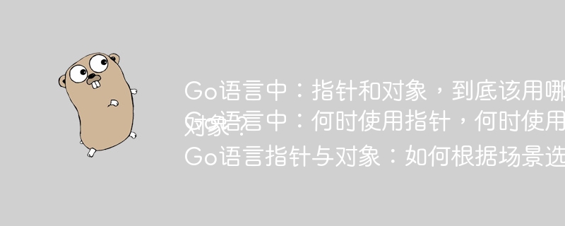 Go语言中:指针和对象,到底该用哪个?Go语言中:何时使用指针,何时使用对象?Go语言指针与对象:如何根据场景选择合适的用法?