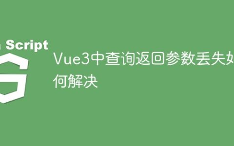 Vue3中查询返回参数丢失如何解决