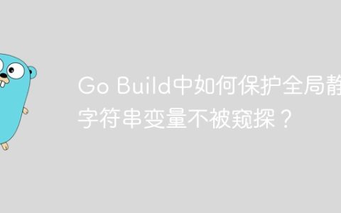Go Build中如何保护全局静态字符串变量不被窥探？