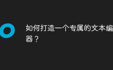 如何打造一个专属的文本编辑器？