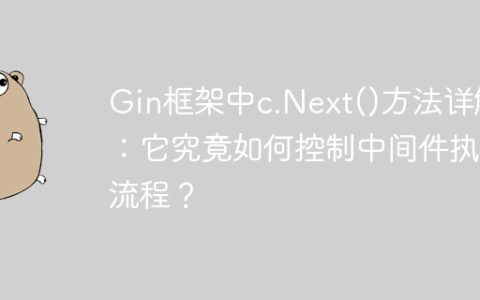 Gin框架中c.Next()方法详解：它究竟如何控制中间件执行流程？