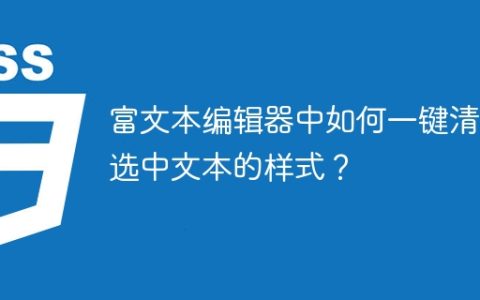 富文本编辑器中如何一键清除选中文本的样式？