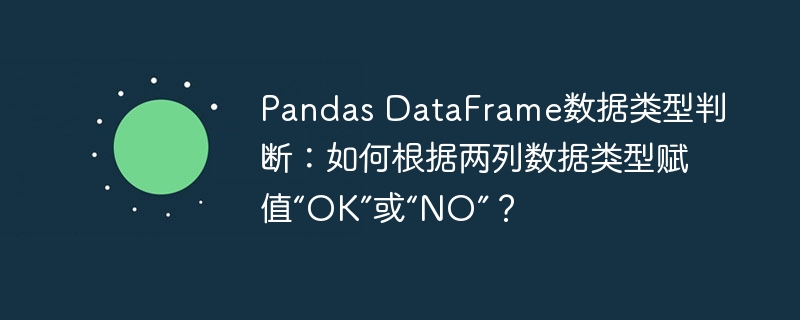 pandas dataframe数据类型判断:如何根据两列数据类型赋值“ok”或“no”?