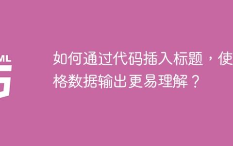 如何通过代码插入标题，使表格数据输出更易理解？