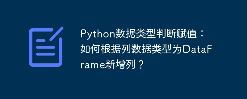 python数据类型判断赋值:如何根据列数据类型为dataframe新增列?